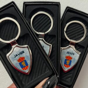 Llaveros de acero inoxidable con placa personalizable con foto